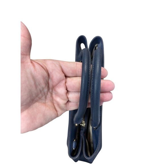 Michael Kors Womans Navy Blue Saffiano Leather Satchell Crossbody L SKU 9525 - Picture 11 of 16